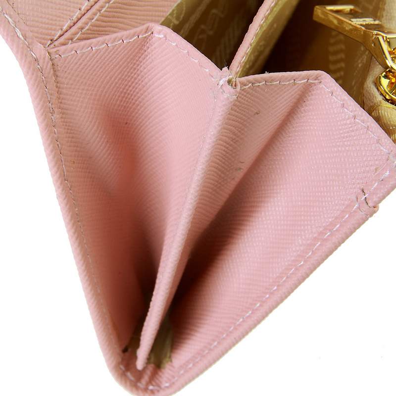 Knockoff Prada Real Leather Wallet 1137 light pink